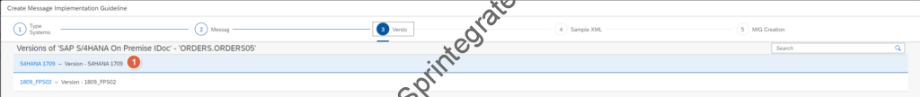 Select MIG S/4Hana On Premise IDoc Version