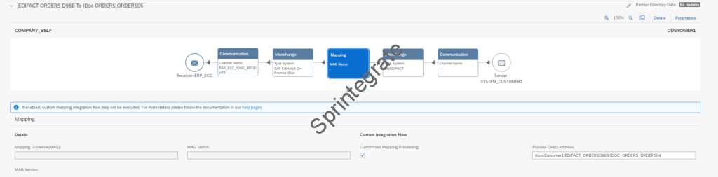 Mapping Details in Trading Partner Agreement with Custom Mapping
