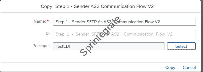 Copy Iflow  Step 1 - Sender AS2 Communication Flow V2