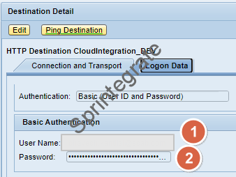 Create Destination on SAP PO for Cloud Integration - Provide Basic Auth of SAP Identity Service