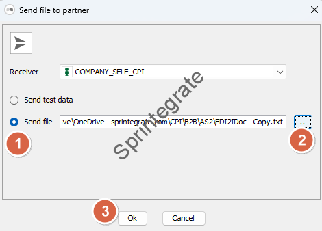 Select and Send file to Integration Suite over AS2