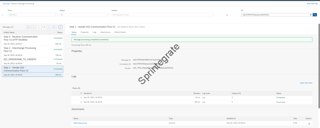 Integration Flow Logs