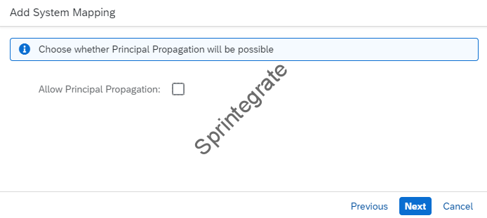 Allow Principal Propagation on Cloud Connector System Mapping Disabled.