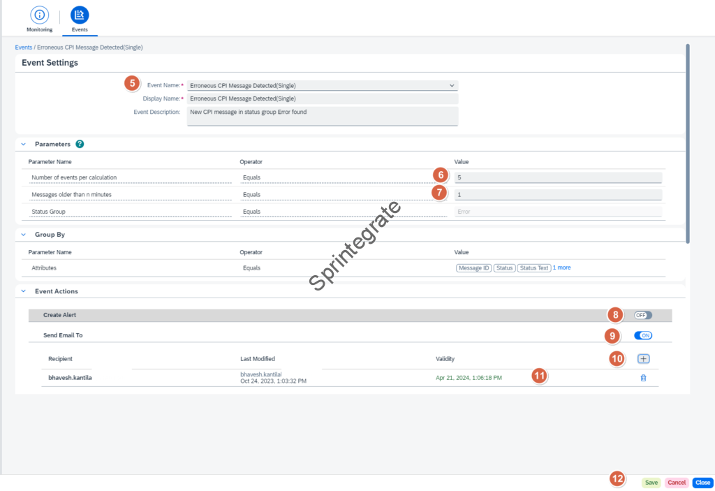 Define Erroneous Single CPI Messages