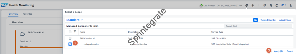 Select the Tenant for Cloud Integration
