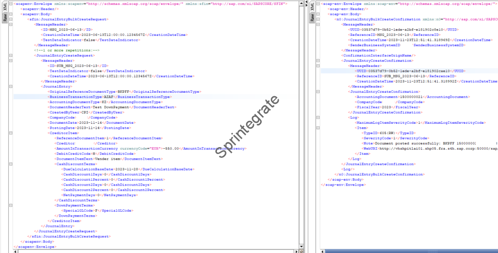 Down Payment Creation in SOAP UI in S/4Hana Cloud Public Edition