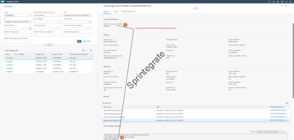 Custom Search Attribute Matching your EDI Message