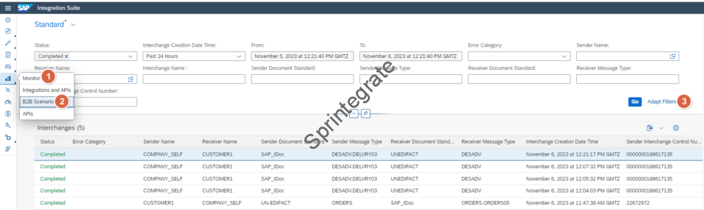 navigate to Monitoring - B2B Scenarios - Adapt Filters and select your Custom Attribute.