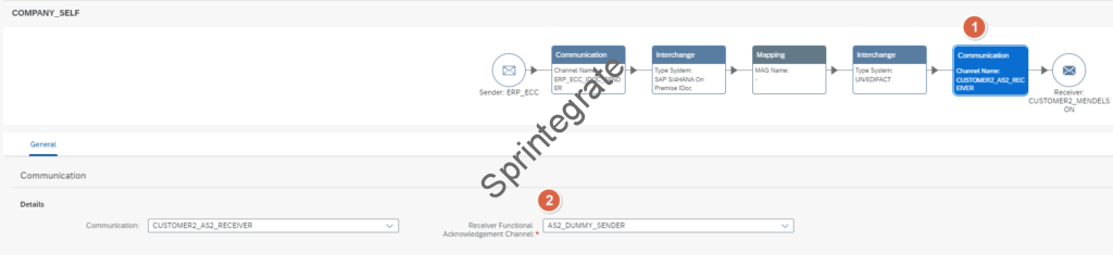 Select the Dummy AS2 Sender Channel created under Company Profile for Receiver Functional Acknowledgement Channel