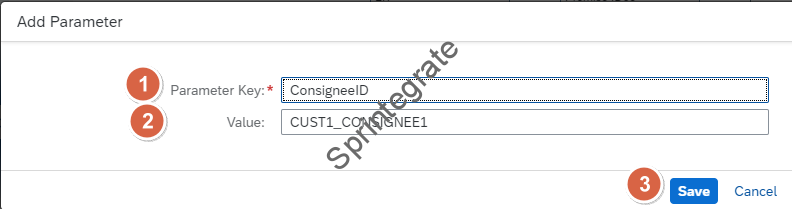 Create a Activity Parameter for ConsigneeID
