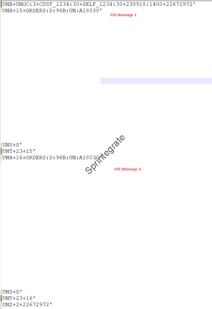 EDIFACT Message containing multiple UNH Segments