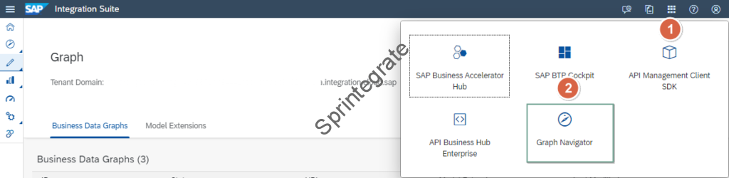 Navigate to Graph Navigator on Integration Suite