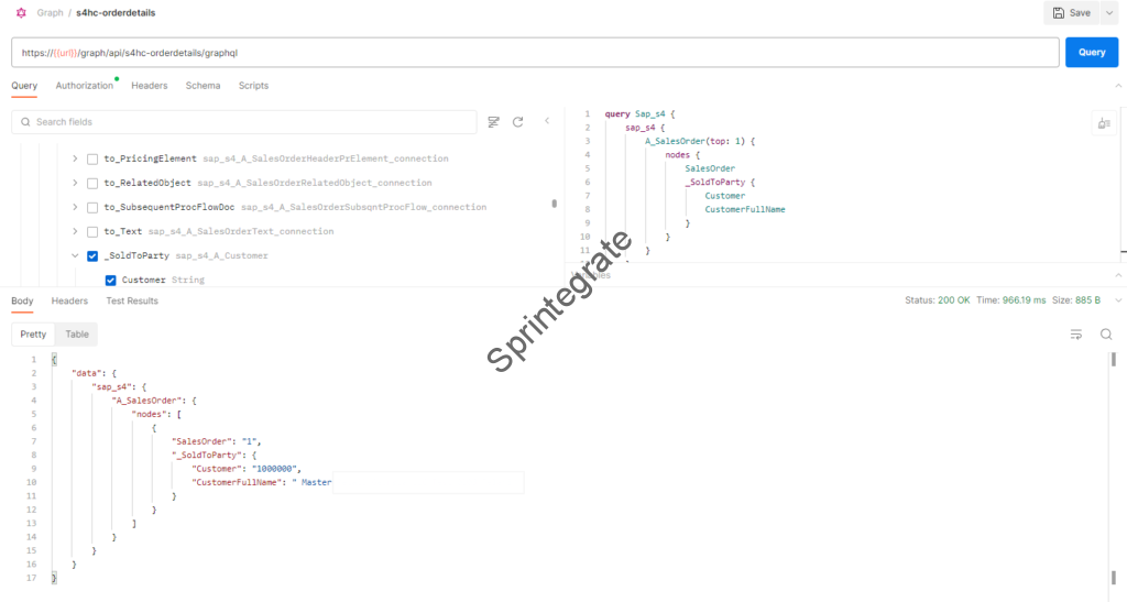 GraphQL Response in Postman